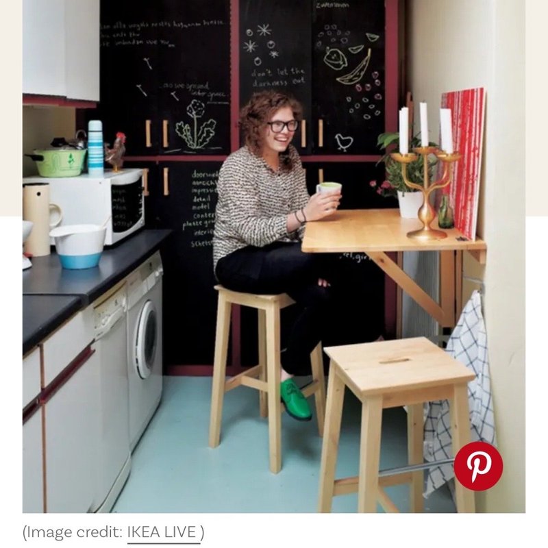 Norbo wall-mounted drop-leaf table, birch